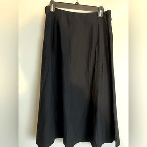 Eileen Fisher Black Pull Up Stretch Waist Band Knee Length Skirt size M